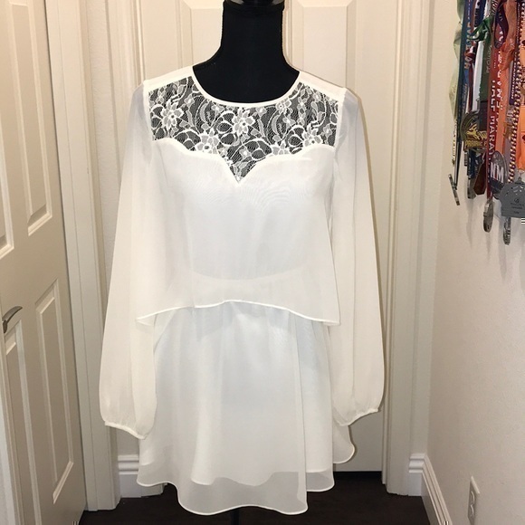 NWOT BCBGeneration cream long sleeve mini dress XS - Picture 1 of 8